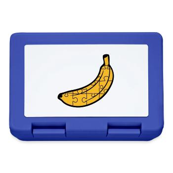 puzzle banana fruit food hunger delicious love muste - Lunchbox - royal blue - Front