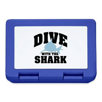 Tauchen: Dive with the shark - Brotdose - Royalblau - Vorne