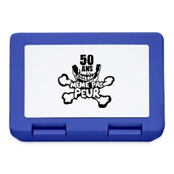 50 ans meme pas peur anniversaire - Boîte à goûter - bleu royal - Devant