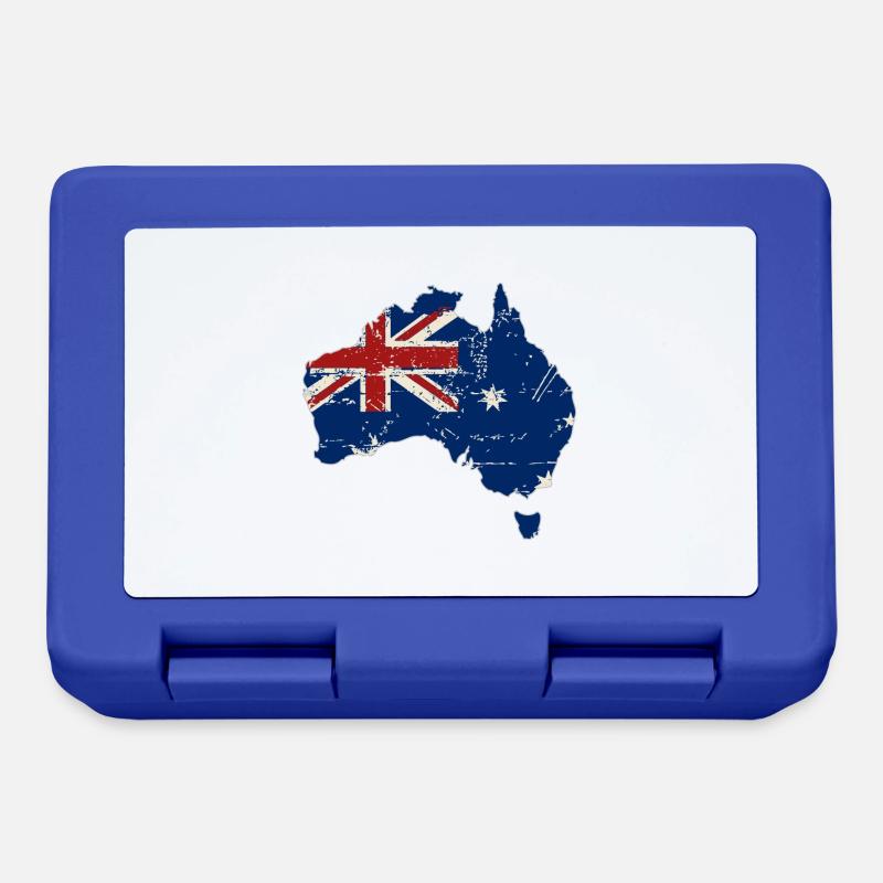 Australia Map Flag - Australien - Brotdose - Royalblau
