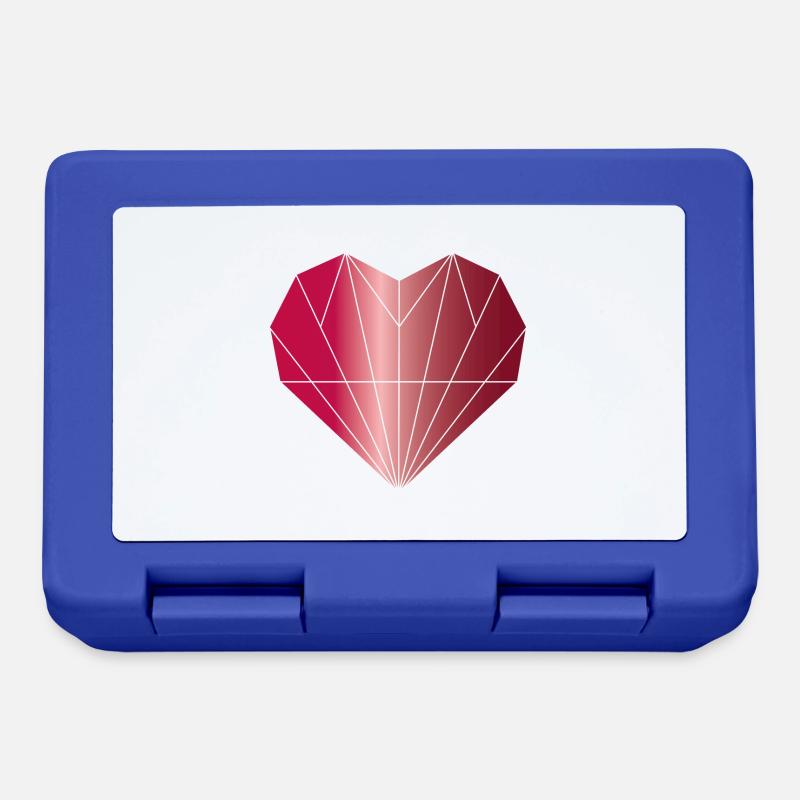 Heart Diamond Ruby Red - Lunchbox - royal blue