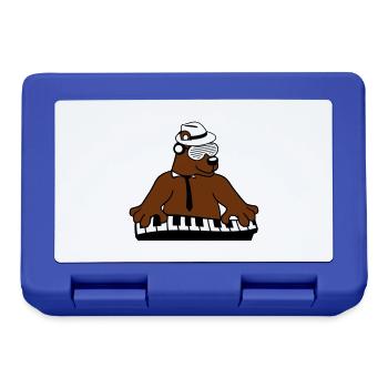 ours brun ours clavier touches de piano jouant animal - Boîte à goûter - bleu royal - Devant