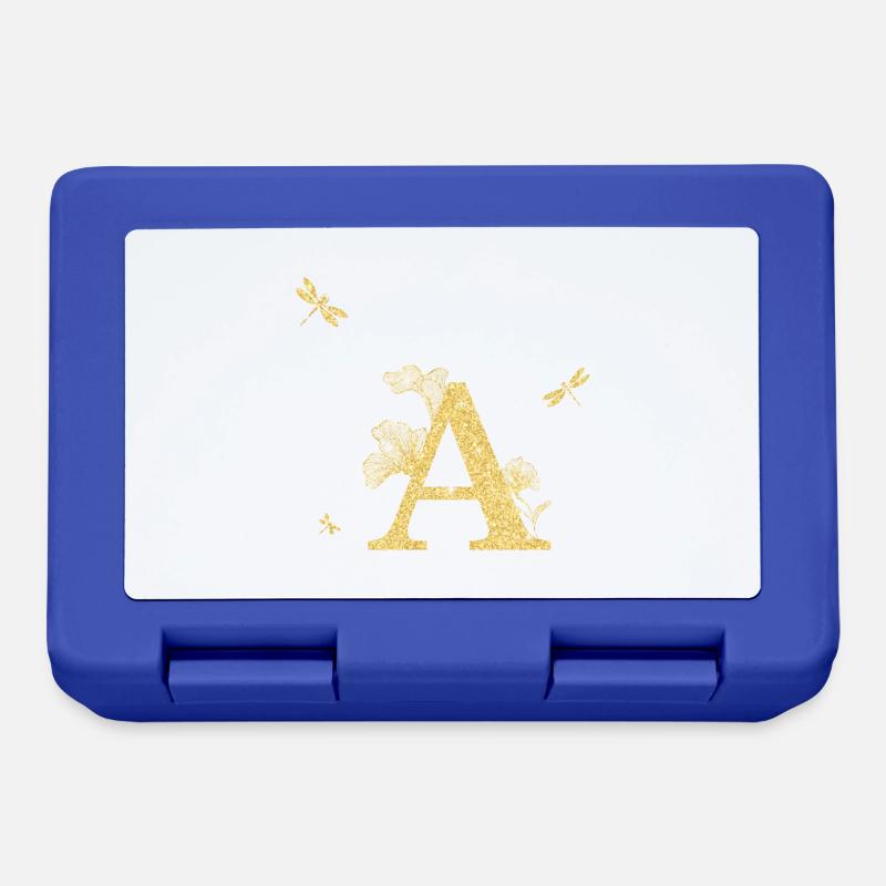 Lettre a paillettes doré libellule - idée cadeau - Boîte à goûter - bleu royal