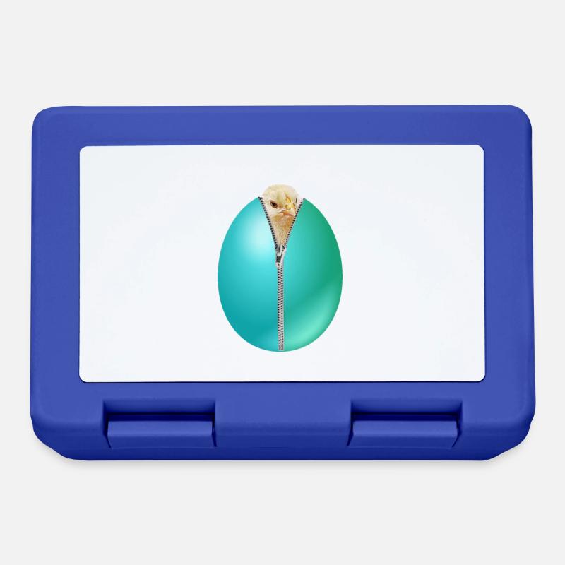 Chick zipper Easter egg gift - Lunchbox - royal blue