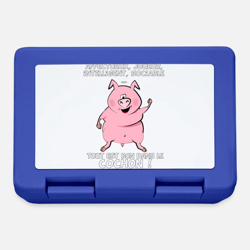 Tout est bon dans le cochon ! - Boîte à goûter - bleu royal