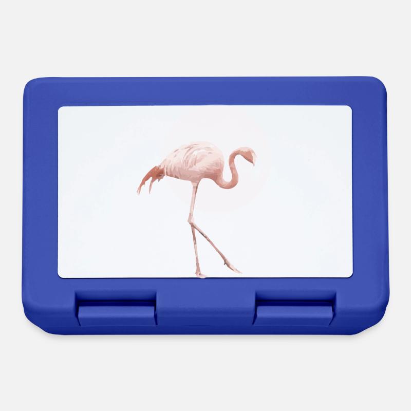 Flamingo Rosa - Brotdose - Royalblau