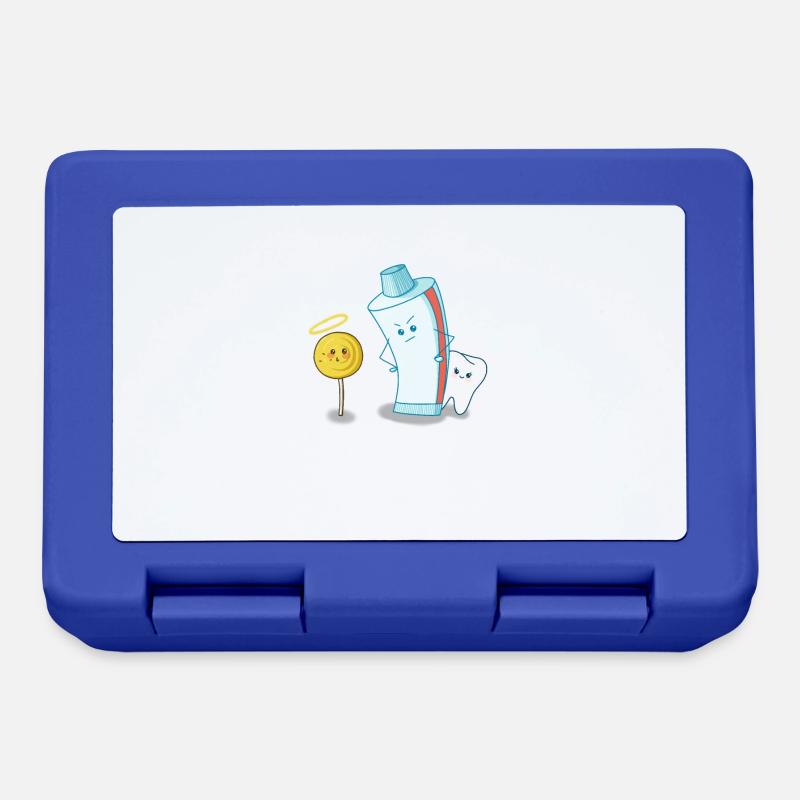 La petite dent sucrée est protégée par du dentifrice - Boîte à goûter - bleu royal