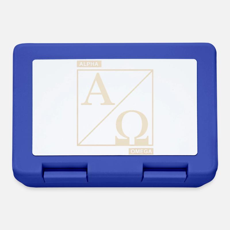 Symbole chrétien Alpha Omega de la foi - Boîte à goûter - bleu royal