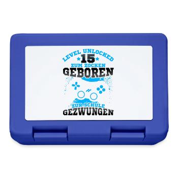 Level 15 Unlocked Geburtstag für Gamer - Brotdose - Royalblau - Vorne