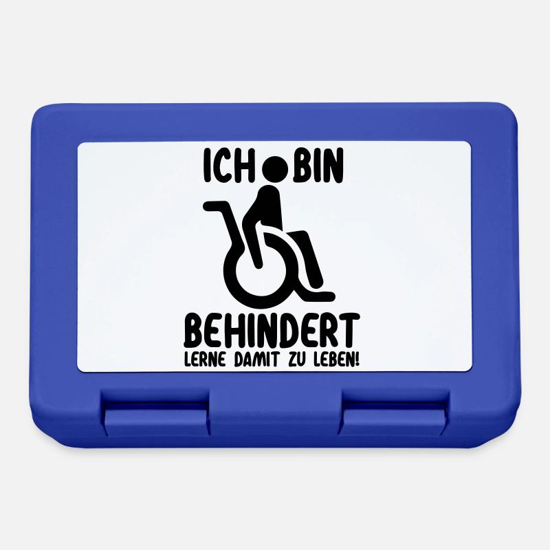 Ja, ich bin behindert | Rollstuhl Handicap - Brotdose - Royalblau