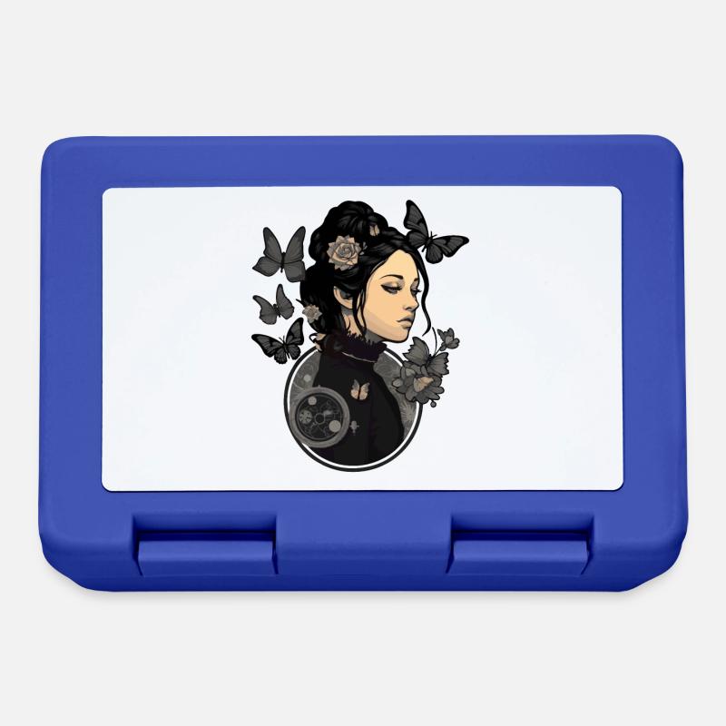 Gothic Mädchen mit ästhetischen Schmetterlingen - - Brotdose - Royalblau