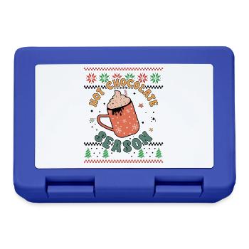 Hot Chocolate Season - Retro Ugly Christmas Xmas - Brotdose - Royalblau - Vorne