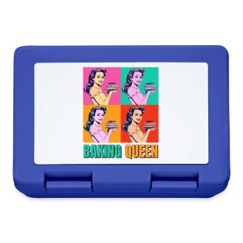 Backen Torte Backkönigin Backfee Bäckerin Pop Art - Brotdose - Royalblau - Vorne