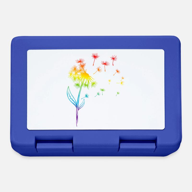Pusteblume Löwenzahn Regenbogen Pflanze - Brotdose - Royalblau