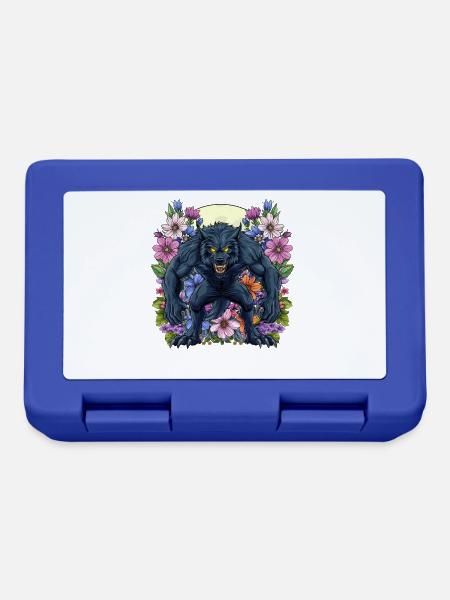 Werewolf Floral - Brotdose - Royalblau