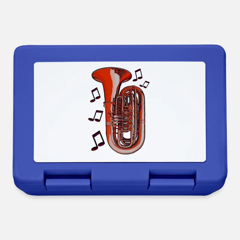 Tuba notes orange - Boîte à goûter - bleu royal