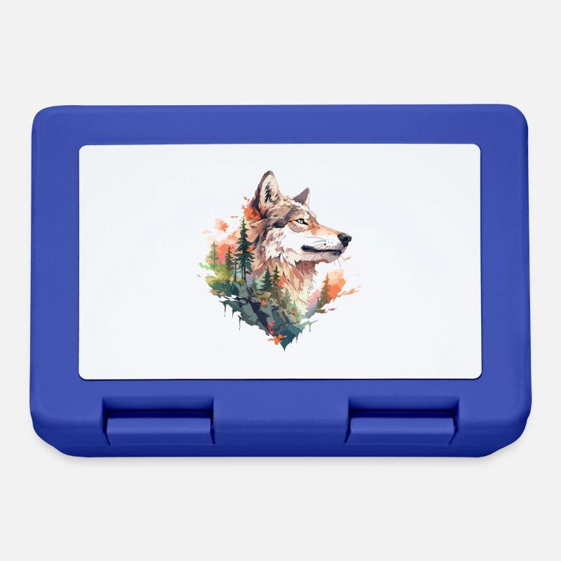 Wolf - Brotdose - Royalblau
