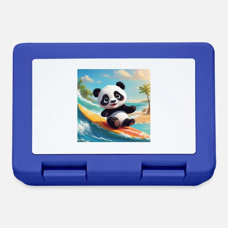 Panda surfeur - Boîte à goûter - bleu royal