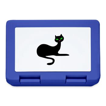 Retro Katze : Eleganz von Patjila - Brotdose - Royalblau - Vorne