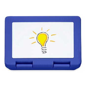Yellow light bulb turned on - Lunchbox - royal blue - Front
