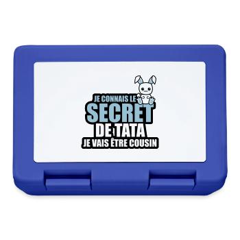 je connais le secret de tata je vais être cousin - Boîte à goûter - bleu royal - Devant