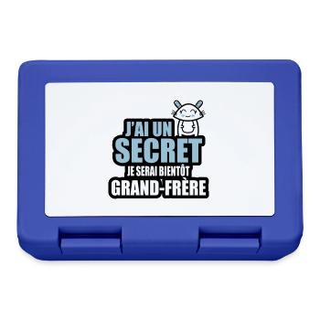j'ai un secret je serai bientôt grand-frère 2 - Boîte à goûter - bleu royal - Devant