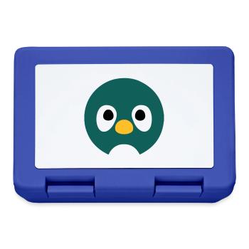 Cartoon Penguin Face - Lunchbox - royal blue - Front