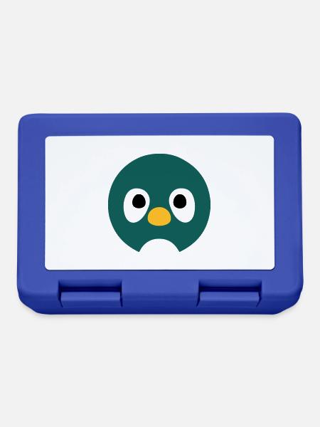 Cartoon Penguin Face - Lunchbox - royal blue
