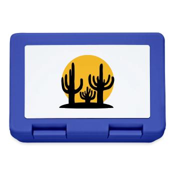 Silhouette Sonne 3 Kakteen - Brotdose - Royalblau - Vorne