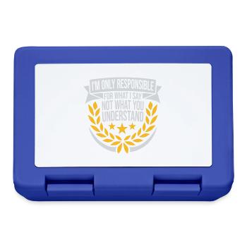what I say quote - Lunchbox - royal blue - Front