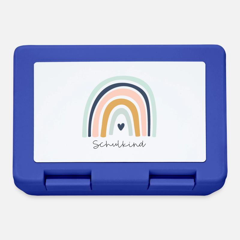 Schulkind Regenbogen - Brotdose - Royalblau