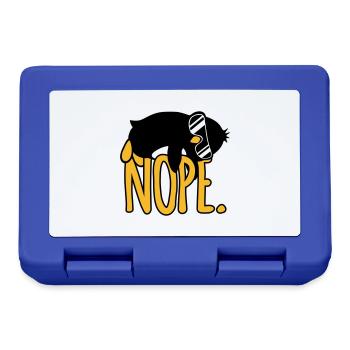 Nope. Penguin Quote Funny Lazy Sunglasses Cool - Lunchbox - royal blue - Front