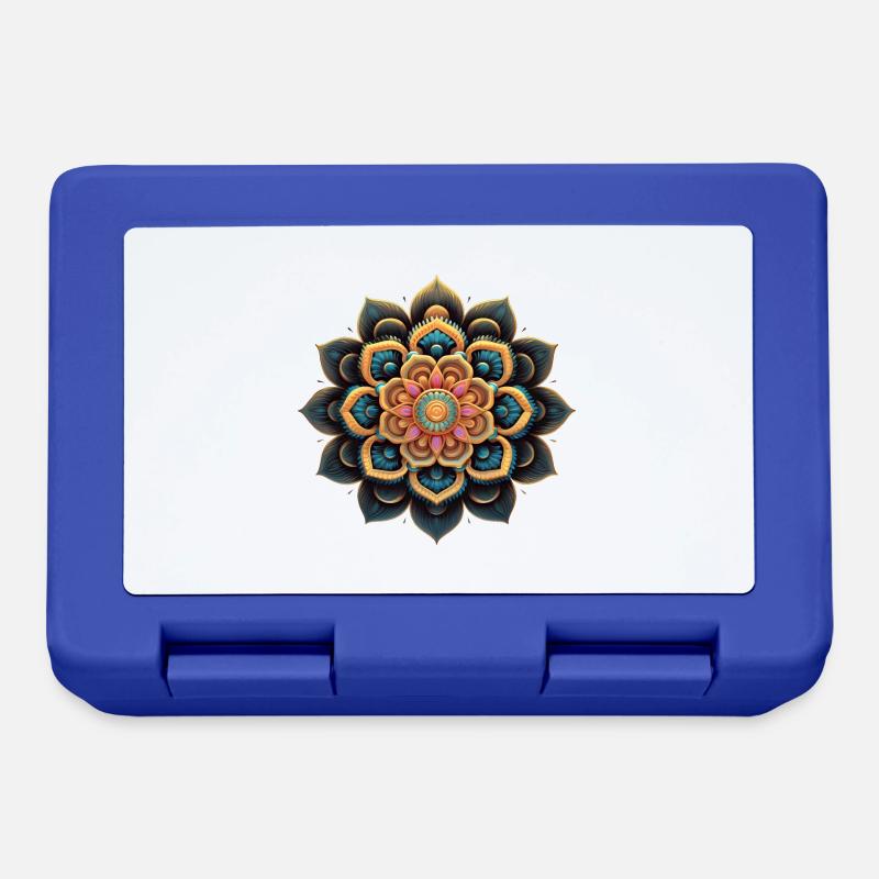 Mandala Fleur Colorée - Boîte à goûter - bleu royal