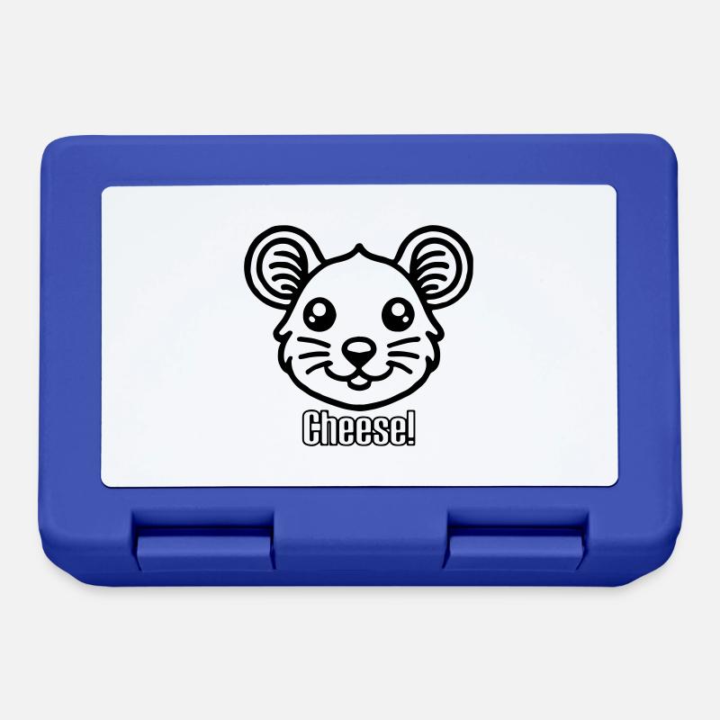 Cute looking Mouse - "Cheese" Design - Lunchbox - royal blue