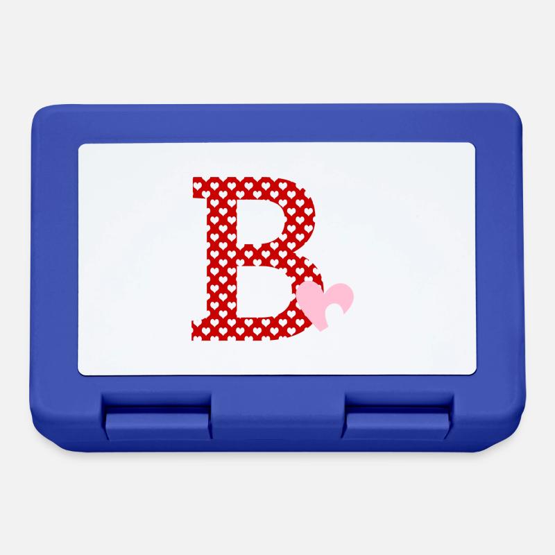 Lettre B cœur - Boîte à goûter - bleu royal
