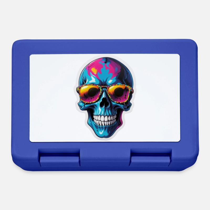 skull - Lunchbox - royal blue