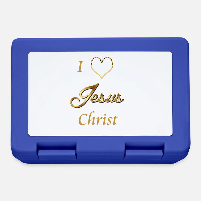 J'aime Jésus-Christ - Boîte à goûter - bleu royal