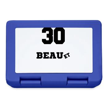 30 ANS BEAU ET MUSCLé,citations,message - Boîte à goûter - bleu royal - Devant