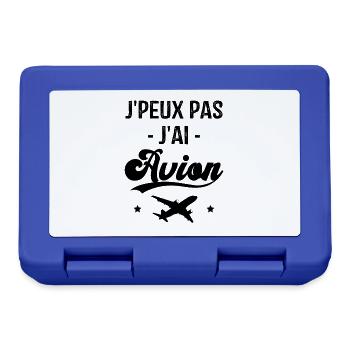 Cadeau Je peux pas j'ai avion humour aviation - Boîte à goûter - bleu royal - Devant