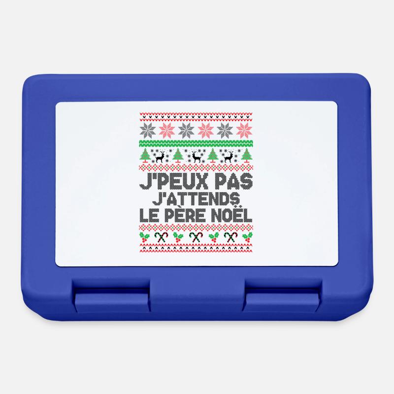 J'peux pas j'attends le Père Noël - Boîte à goûter - bleu royal