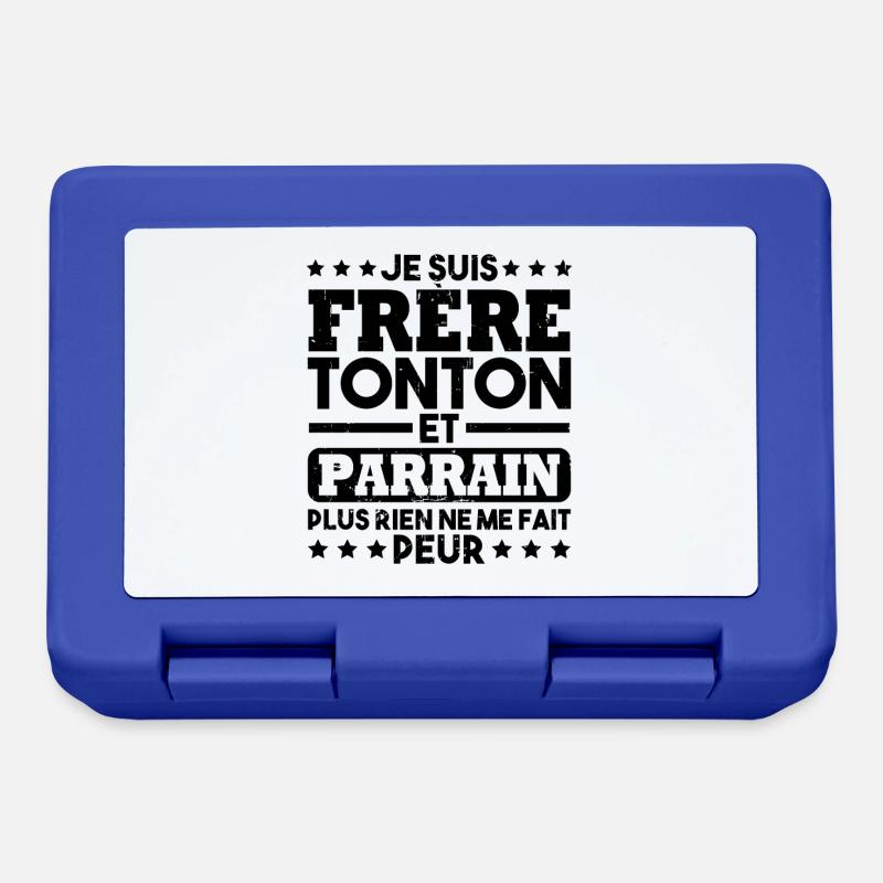 Frère tonton et Parrain - Boîte à goûter - bleu royal