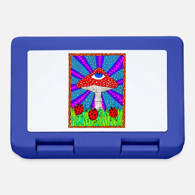 Hippie Magic Toadstool Retro Psychedelic - Lunchbox - royal blue