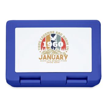 Geburtstagsgeschenk, geboren im Januar 1960 - Brotdose - Royalblau - Vorne