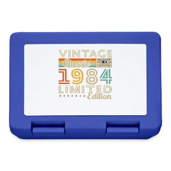 1984 Vintage Retro Geburtstagsgeschenk - Brotdose - Royalblau - Vorne