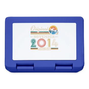 November 2014 Vintage Retro Birthday Gift - Lunchbox - royal blue - Front