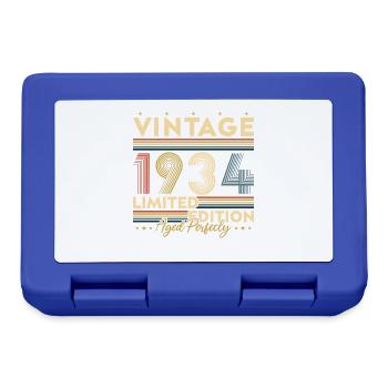 Cadeau d'anniversaire Vinatge 1934 - Boîte à goûter - bleu royal - Devant