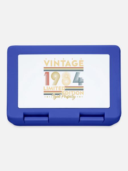 Vinatge 1984 Geburtstagsgeschenk - Brotdose - Royalblau