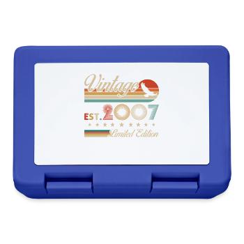 Vintage 2007 18th Anniversary Gift - Lunchbox - royal blue - Front
