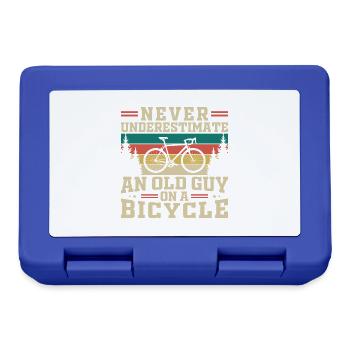 Never Underestimate An Old Guy On A Bicycle - Lunchbox - royal blue - Front