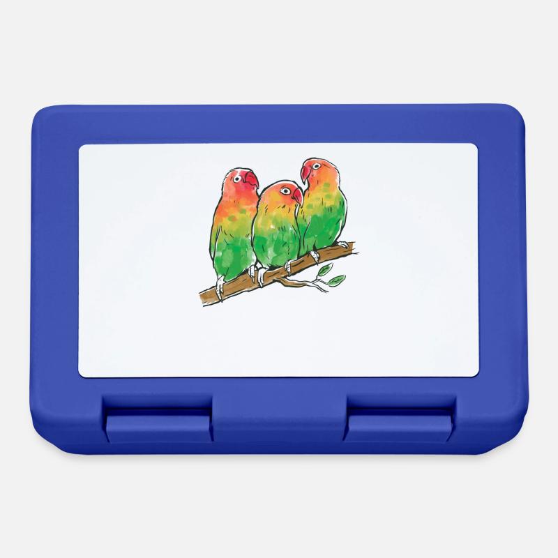 Perroquets aquarelles - Boîte à goûter - bleu royal